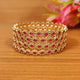 RED KEMPU STONE GOLD PLATED BANGLES