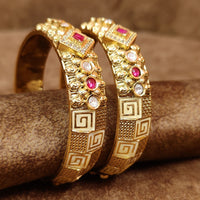 RUBY KUNDAN GOLD LOOK MEENAKARI FINE BANGLES 1