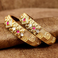 RUBY KUNDAN GOLD LOOK MEENAKARI FINE BANGLES 2