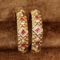 RUBY KUNDAN GOLD LOOK MEENAKARI FINE BANGLES 4