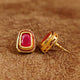 RUBY KUNDAN MEENAKARI GOLD PLATED STUDS