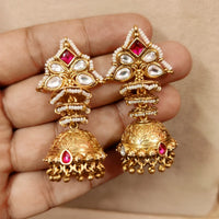 Ruby Kundan Polki Pearl Semi Precious Necklace Set 3