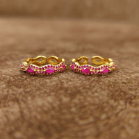 RUBY LOOKALIKE GOLD PLATED TOE RINGS 2