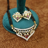 RUBY LOOK CZ STUDDED GOLD PLATED MANGALSUTRA 3
