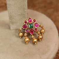 RUBY & EMERALD LOOK KEMP STONE PREMIUM NOSE PIN 2