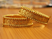 Antique Gold Plated Ginni Pattern Openable Bangles 2