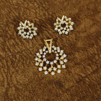 Radiant CZ floral Halo Pendant Set 1