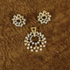 Radiant CZ floral Halo Pendant Set