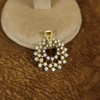 Radiant CZ floral Halo Pendant Set 3