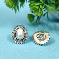 Real Pearl Glow 92.5 Sterling Silver Stud Earrings 2