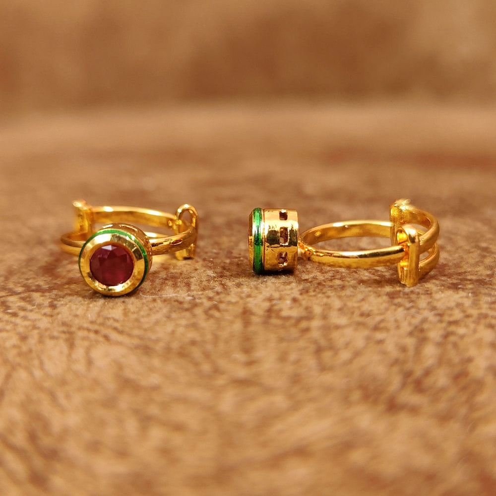 Red Kundan Toe Ring