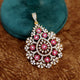 Royal Pink Zircon Floral Halo Pendant Set