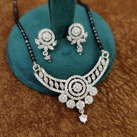 SILVER PLATED CZ STUDDED MANGALSUTRA SET 3