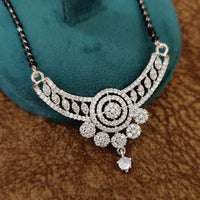 SILVER PLATED CZ STUDDED MANGALSUTRA SET 2