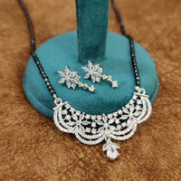 SILVER PLATED DIAMOND LOOK ALIKE CZ MANGALSUTRA 3