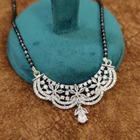 SILVER PLATED DIAMOND LOOK ALIKE CZ MANGALSUTRA 2