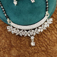 SILVER PLATED DIAMOND LOOK CZ MANGALSUTRA 2