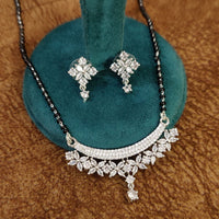 SILVER PLATED DIAMOND LOOK CZ MANGALSUTRA 4