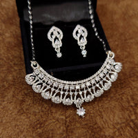 SILVER PLATED DIAMOND PATTERN MANGALSUTRA SET 3