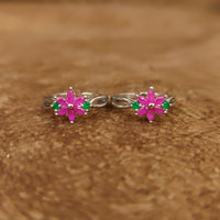 SILVER PLATED RUBY & EMERALD FINE TOE RINGS 1