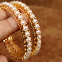 SINGLE LINE SEMI-PRECIOUS PEARL BANGLES 3