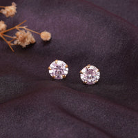 SOLITAIRE LOOK GOLD PLATED 925 SWAROWSKI CZ STUDS 6