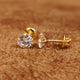 SOLITAIRE LOOK GOLD PLATED 925 SWAROWSKI CZ STUDS