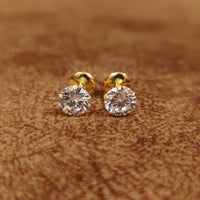 SOLITAIRE LOOK GOLD PLATED 925 SWAROWSKI CZ STUDS 2