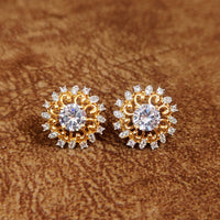 SOLITAIRE LOOK GOLD PLATED DIAMOND LOOK ALIKE STUDS 3