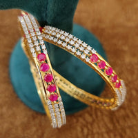 SPARKLING RUBY DIAMOND LOOK BANGLES 1