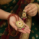 Sanvi Jewels Regal Kundan Meenakari Red Beaded Pendant Set