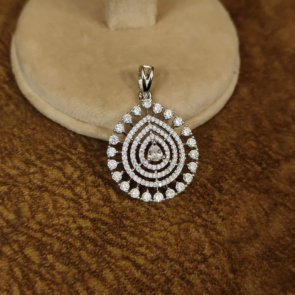 Silver Aura Tear-Drop Pendant Set