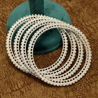 Eternal Sparkle Silver Finish Solitaire CZ Stone Bangles 2