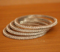 Eternal Sparkle Silver Finish Solitaire CZ Stone Bangles 3