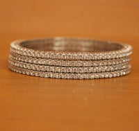 Eternal Sparkle Silver Finish Solitaire CZ Stone Bangles 4