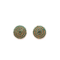 Emerald Look Round Shaped Fine Studs 4
