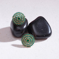 Emerald Look Round Shaped Fine Studs 2
