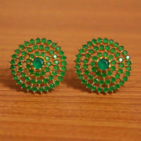 Emerald Look Round Shaped Fine Studs 6