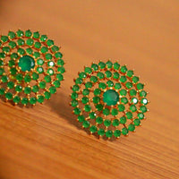 Emerald Look Round Shaped Fine Studs 1