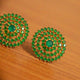 Emerald Look Round Shaped Fine Studs