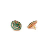 Emerald Look Round Shaped Fine Studs 3