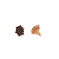 Black Colour Cubic Zirconia Studded Gold Plated Studs 5