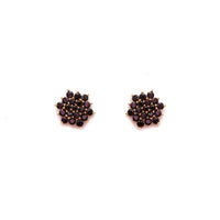 Black Colour Cubic Zirconia Studded Gold Plated Studs 4