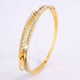 Jewelatoz Metal Cubic Zirconia Diamond Gold-Plated Bracelet | Anti-Tarnish | Free Size | Women