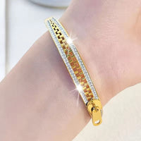 Jewelatoz Metal Cubic Zirconia Diamond Gold-Plated Bracelet | Anti-Tarnish | Free Size | Women 2