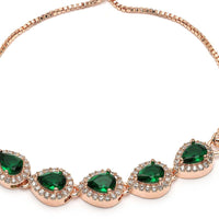 Jewelatoz Brass Gold-plated Green Luxury American Diamond Glow Bangle Style Bracelet 3