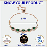 Jewelatoz Brass Gold-plated Green Luxury American Diamond Glow Bangle Style Bracelet 5