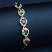 Jewelatoz Brass Gold-plated Green Luxury American Diamond Glow Bangle Style Bracelet 1