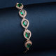 Jewelatoz Brass Gold-plated Green Luxury American Diamond Glow Bangle Style Bracelet