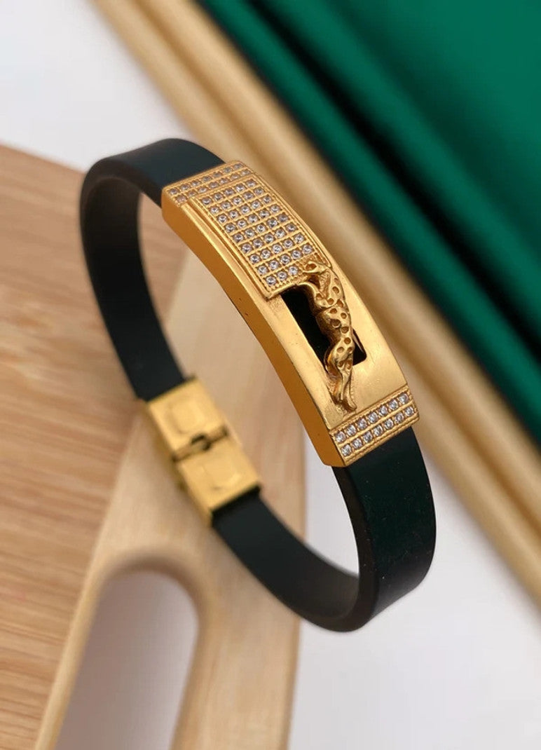 Jewelatoz Alloy & Stainless Steel Diamond Gold-Plated Bracelet | Free Size | Contemporary